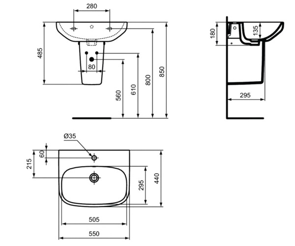 раковина IDEAL STANDARD I.LIFE 55